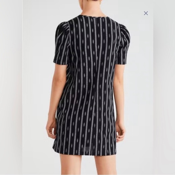 NWT MNG Geometric Aztec Print Black & White Boho Southwestern Mini Dress Sz 6 - Picture 2 of 8